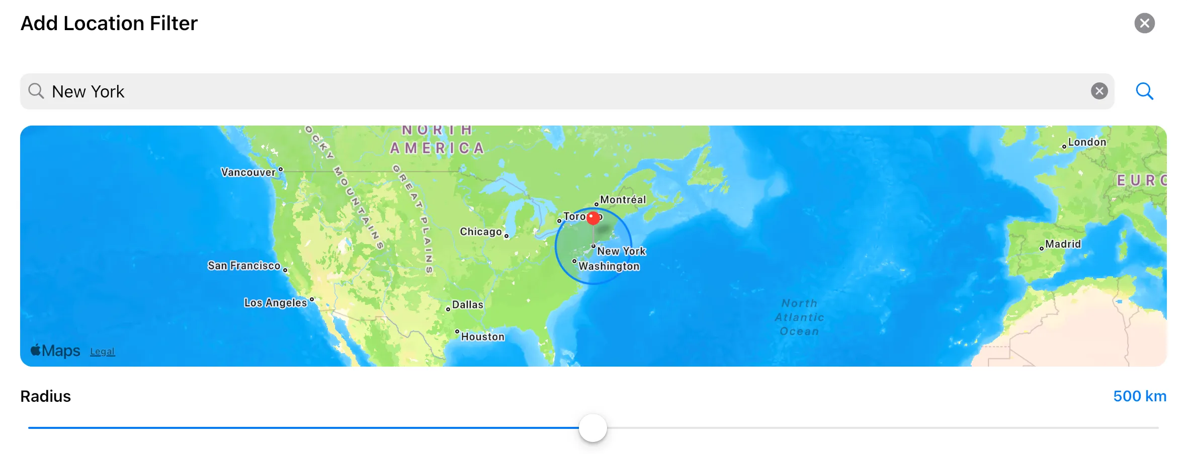 Settings in the app: EXIF Data & Filters